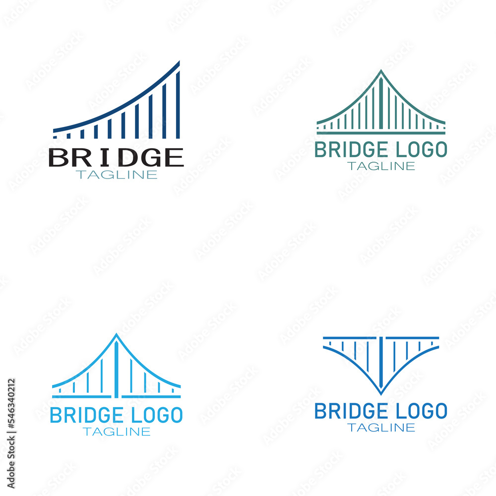 simple minimalist Bridge logo vector icon illustration design template