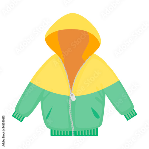 Hooded sweatshirt for male child, summer or spring clothes isolated on white background. Casual and formal clothes for boys vector illustration.Fashion, clothing concept