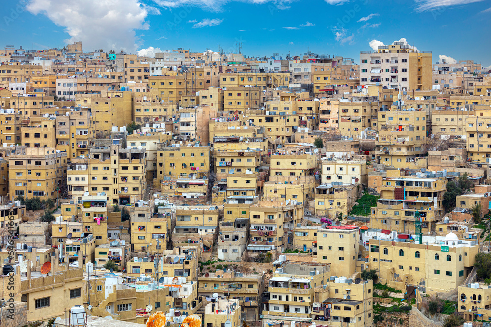 crowded buildings in the city of Amman.