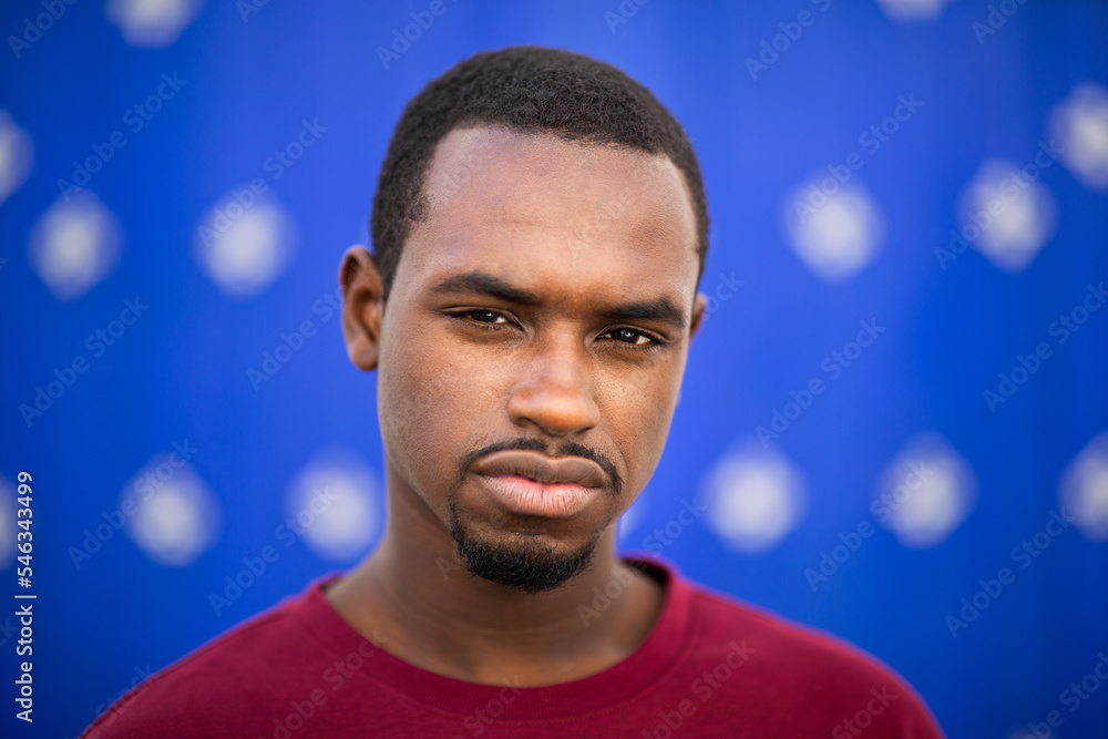 Closeup of serious looking young african man Closeup of serious looking young african man