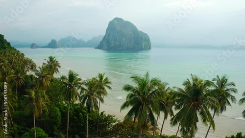 4k aerial video of Las cabañas El nido palawa photo