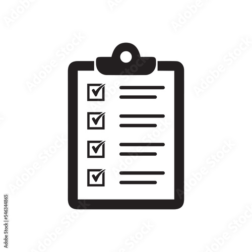 Clipboard with checklist icon, symbol for web site and app design. Vector illustration. © Adrian