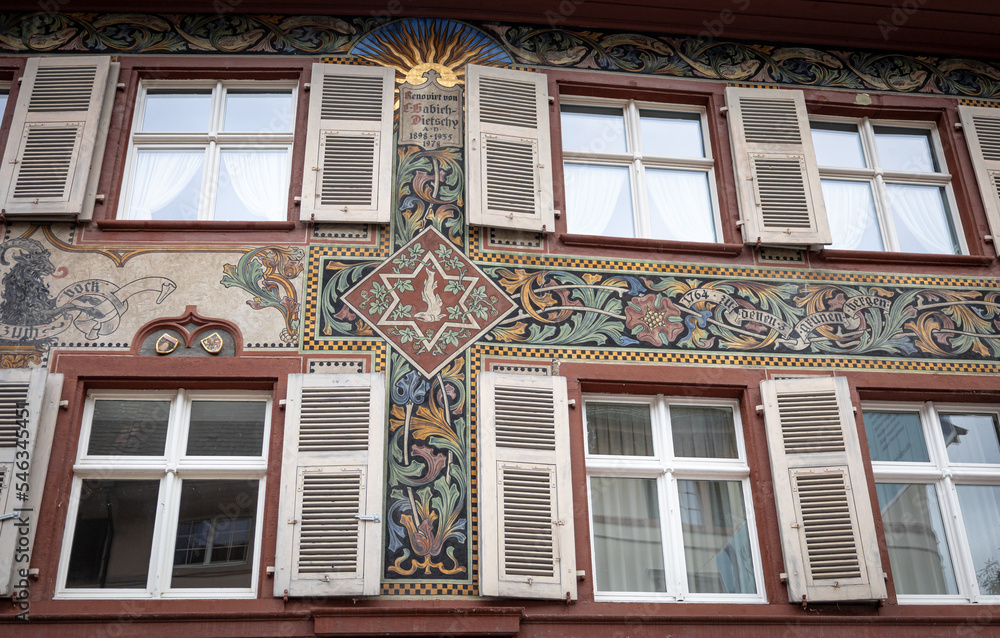 Fototapeta premium windows of an building, Rheinfelden, Switzerland
