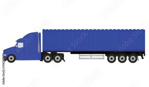 Blue delivery truck. vector illustration