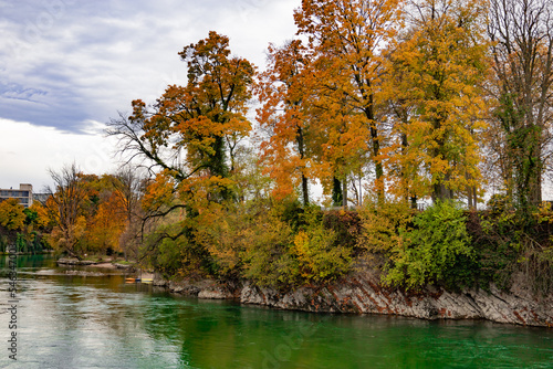 autumn landscape with trees, Rheinfelden, Switzerland