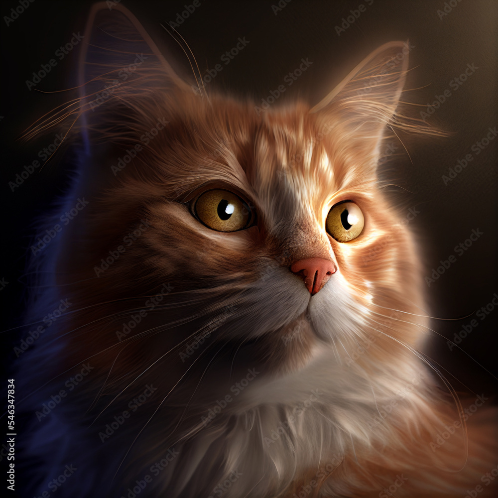 Maine coon. Portrait of a maine coon cat. Cat portrait Stock