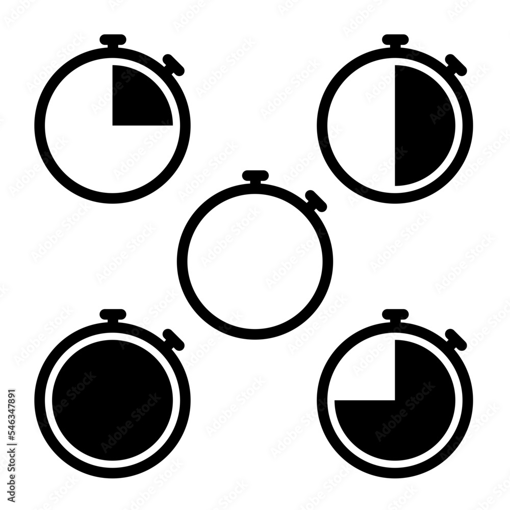 Set of timers icons. Vector illustration Set of timers icons. Vector illustration