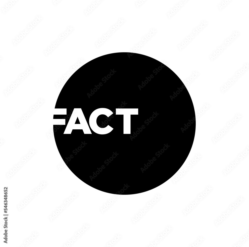 Fact typography icon. Fact lettering. Fact typography icon. Fact lettering.