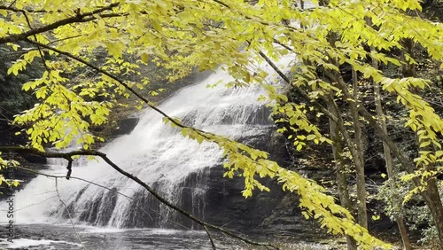 Video of a large waterfall at Dingmans Falls in Pennsylvania, United States. Video recorded on October 16th, 2022. photo