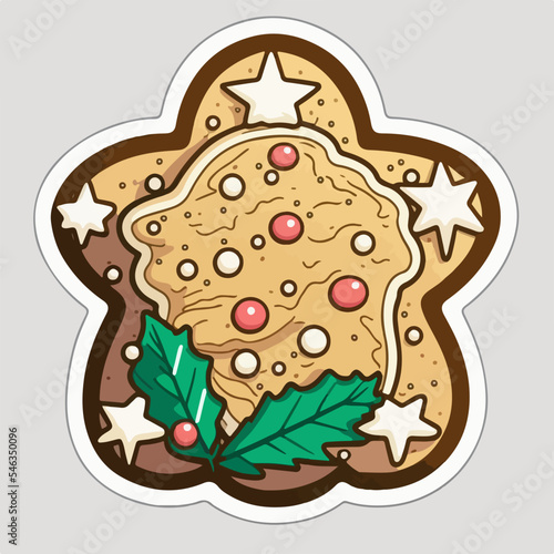 Christmas cookie sticker, xmas cookies stickers collection. Winter collection