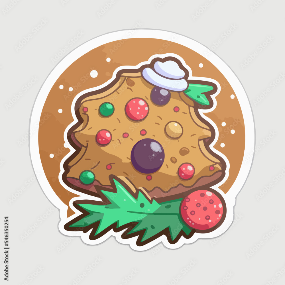 Sticker template with christmas cookie, xmas cookies gingerbread. Winter holidays Sticker template with christmas cookie, xmas cookies gingerbread. Winter holidays