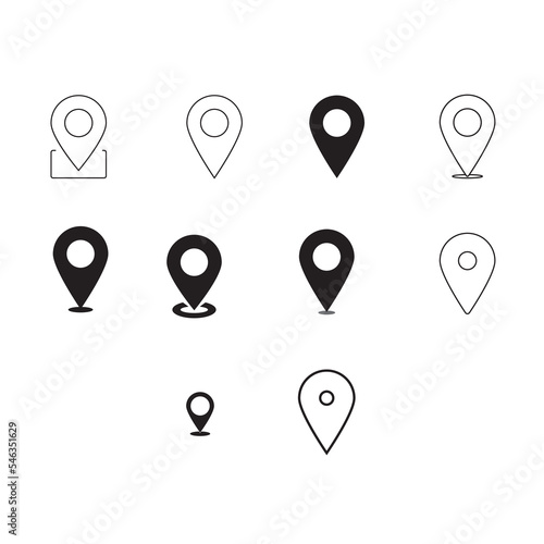 simple set of location icon.