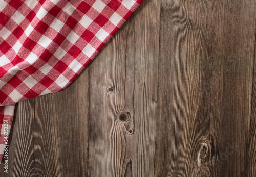 diagonal tablecloth on wooden table