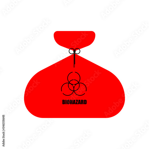 illustration of a biohazard garbage red in color.