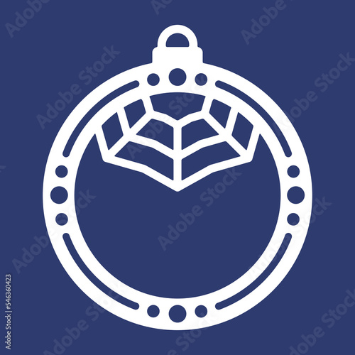 Laser cutting template of Christmas corner with snowflakes. Silhouette of openwork corner with lace ornament. Xmas tree decoration for wood cut out. Vector illustration on blue background.