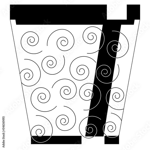 Pot. Empty plant earthen pot in outline.