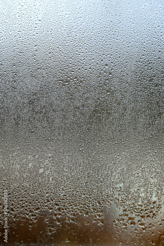 Morning condensation on the windows during the cooling period outside.