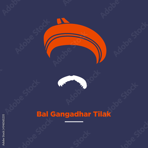 Bal Gangadhar Tilak Face graphic illustration Icon. photo