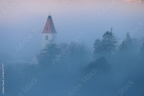 Kirche Aspang-Markt im Nebelmeer photo