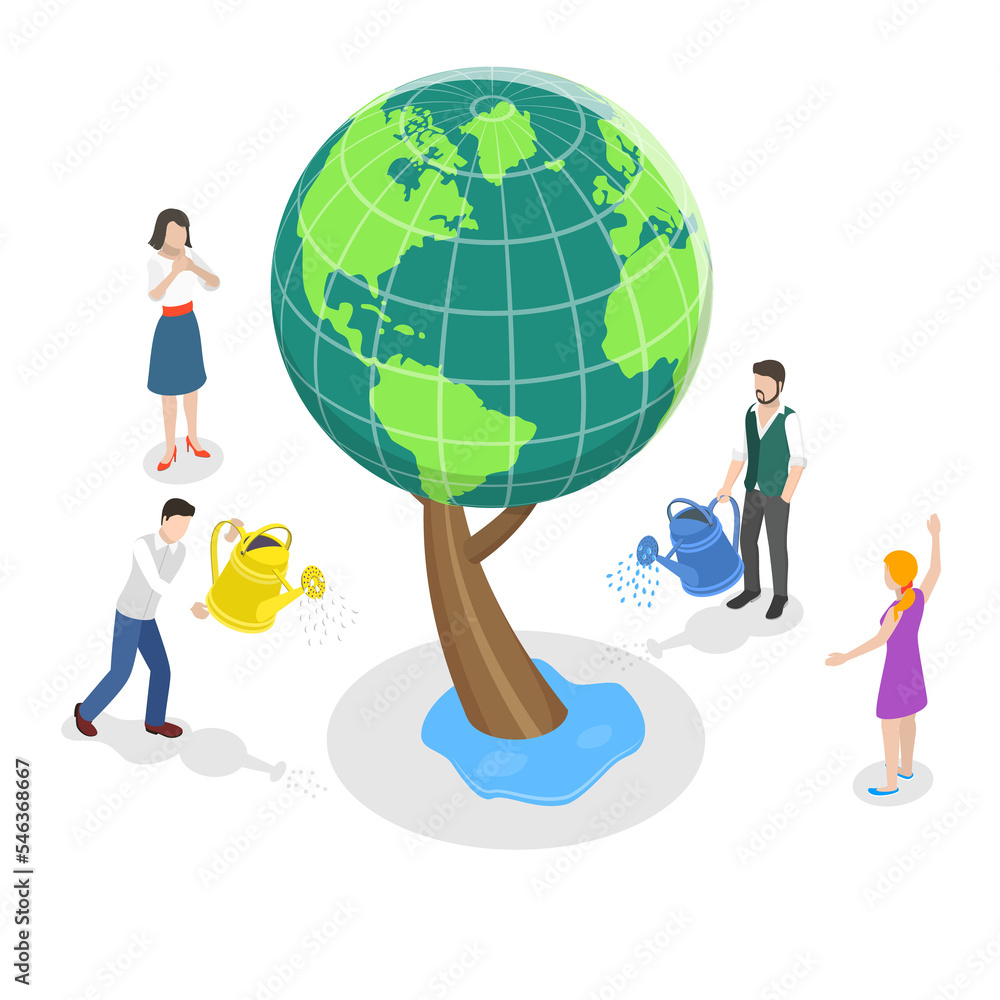 3D Isometric Flat Conceptual Illustration of Sustainable Forest Management 3D Isometric Flat Conceptual Illustration of Sustainable Forest Management