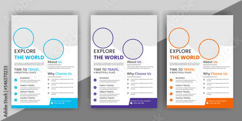 Travel flyer or poster brochure design, layout, Travel flyer, modern travel flyer, template, summer travel agencies