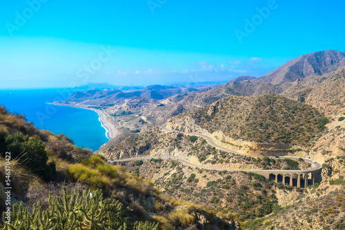 zig zag coastal road in south of Spain