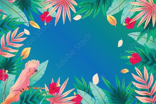 tropical flower leaf collection vector design illustration