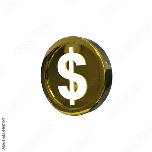 3d illustration dollar coin icon money 3d render