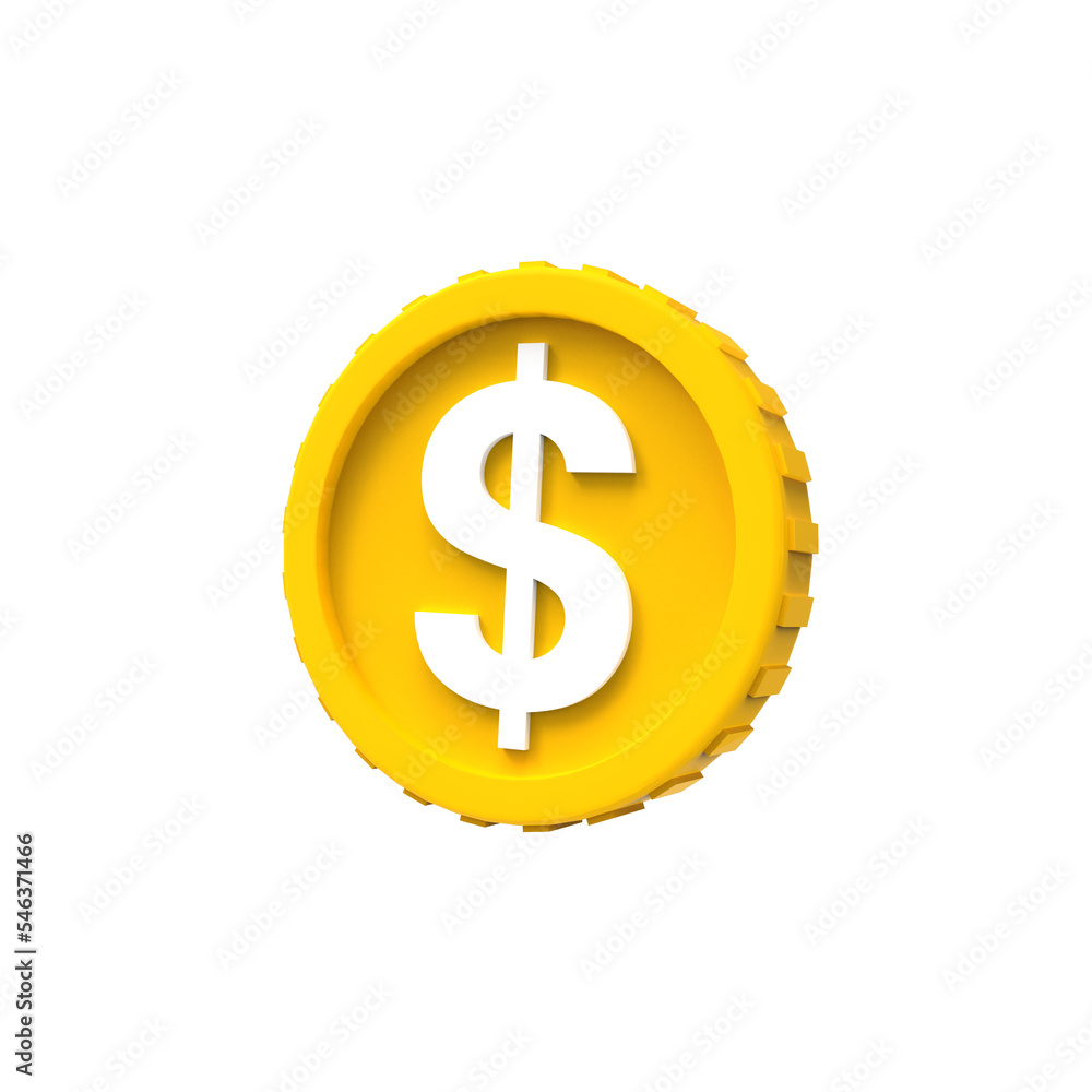3d illustration dollar coin icon money 3d render 3d illustration dollar coin icon money 3d render