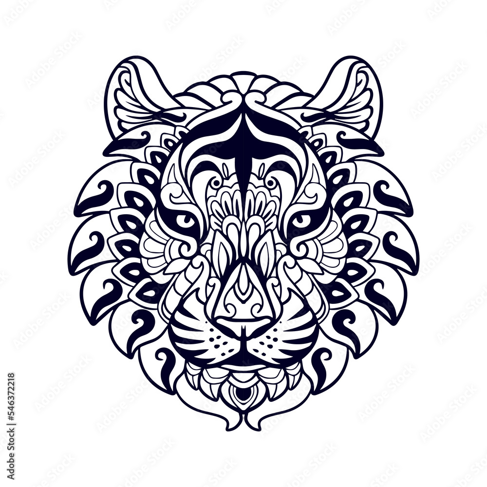 Tiger Head mandala arts isolated on white background Tiger Head mandala arts isolated on white background