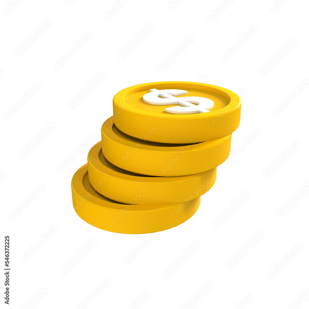 3d illustration dollar coin stack icon money 3d render 3d illustration dollar coin stack icon money 3d render