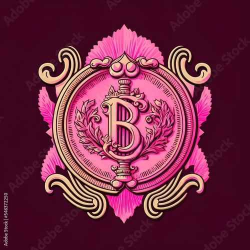 Pink rote or money style emblemhigh quality illustration