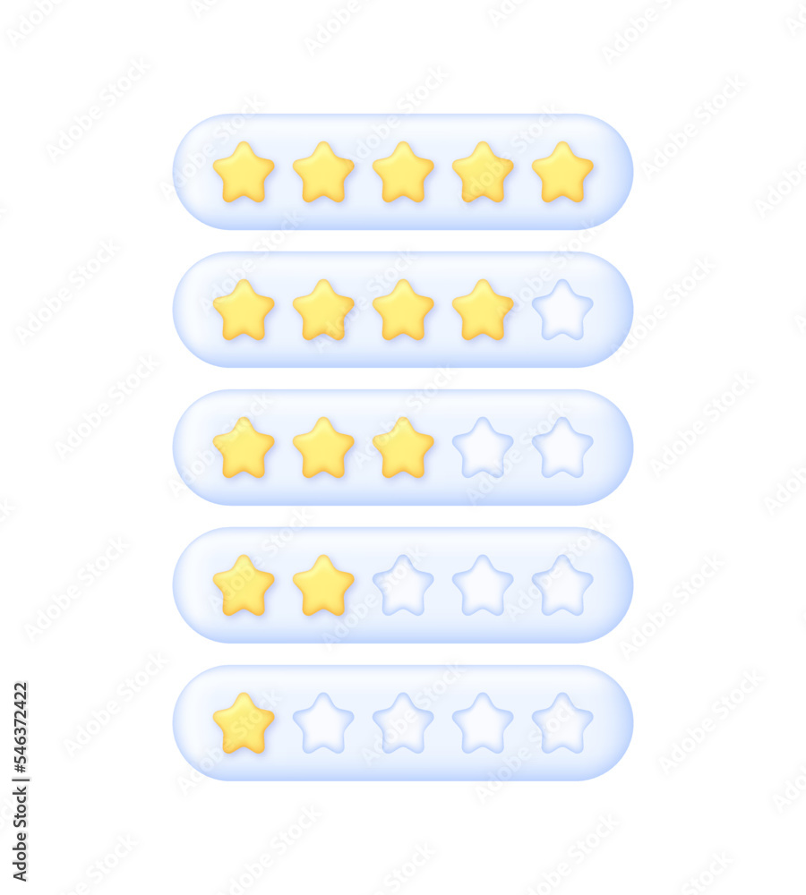 3D Customer review concepts. Reviews stars with good and bad rate. Online feedback, survey or review concept. 3D Customer review concepts. Reviews stars with good and bad rate. Online feedback, survey or review concept.