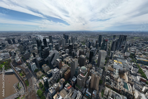 aerial view of Melbourne CBD city skyline