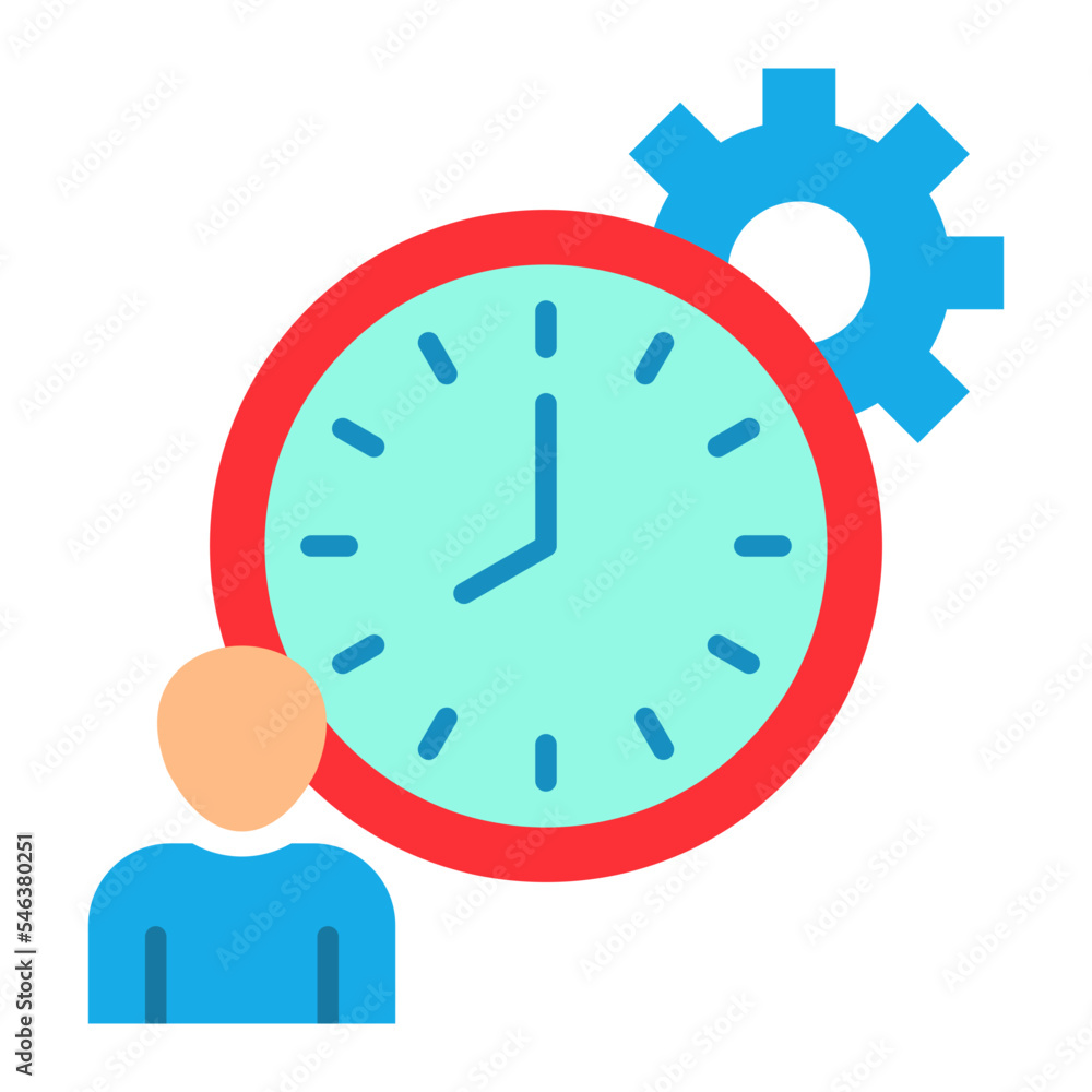 Time Management Flat Icon Time Management Flat Icon
