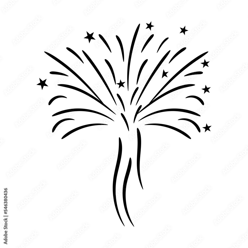 Fototapeta premium A celebrative pyrotechnic, flat illustration