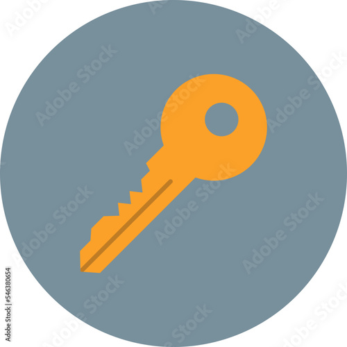 Key Multicolor Circle Flat Icon
