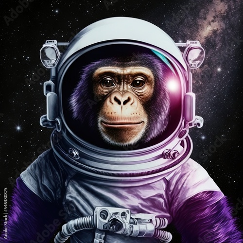 astronaut monkey in spacehigh quality illustration