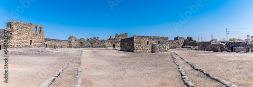 A view across the inside of an old desert fort at Azraq, Jordan in summertime photo