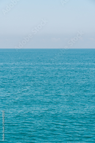 Beautiful seascape in sunny day, Sea horizon, Batumi