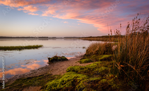 Sunset over beautiful harbour, Dorset UK