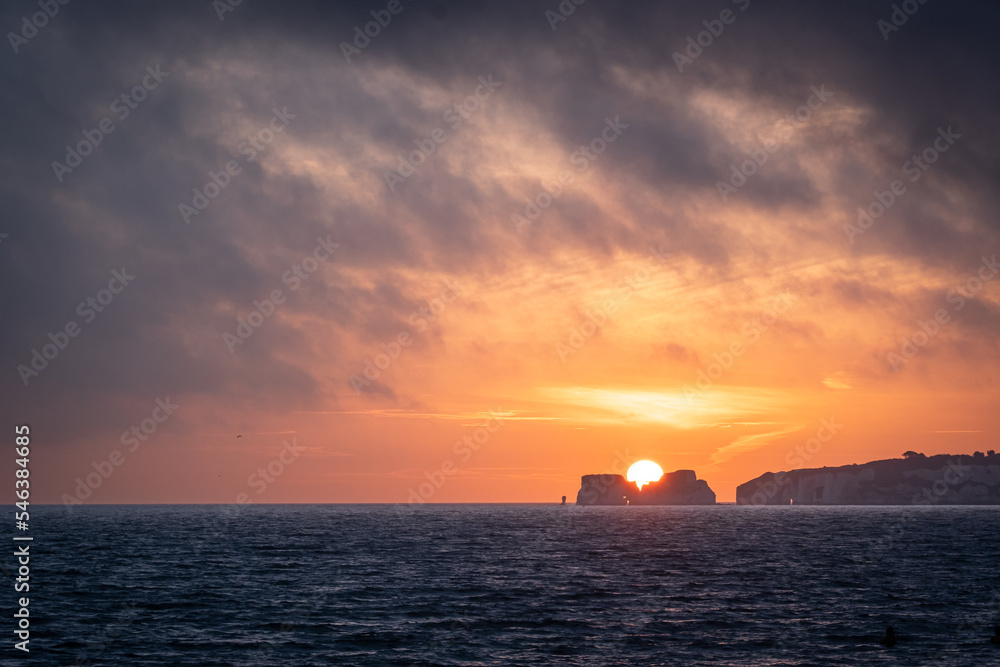 Sun rising over Old Harry Rocks, Dorset Sun rising over Old Harry Rocks, Dorset