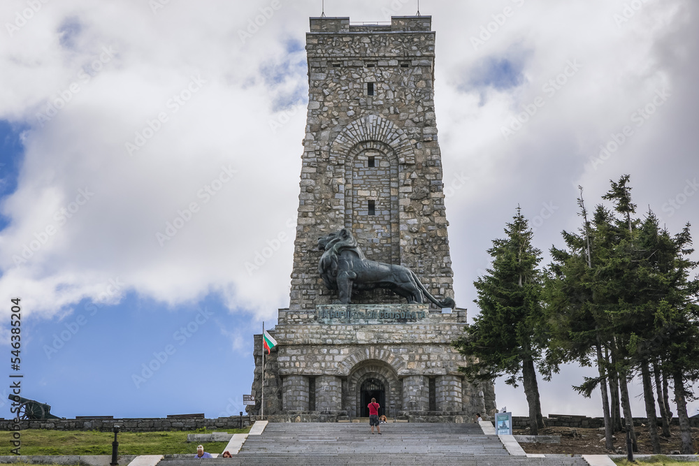 Freedom monument on Stoletov mount, Shipka Pass in Balkan Mountains, Bulgaria
