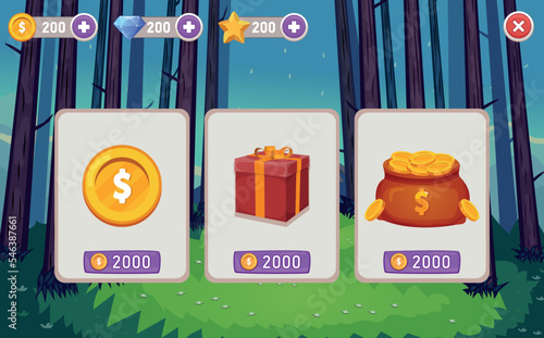 mobile game store , user interface ui - ux