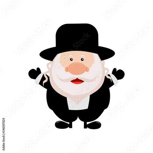 Religious jewish men cartoon vector on white background