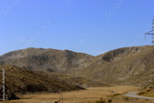 Bold mountain area without trees or shrubs with large fields in the National Park Mavrovo in Macedonia, Europe. 
