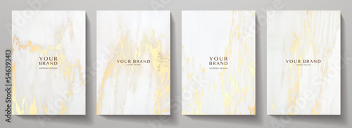 Elegant marble texture set. Vector background collection with gold, white line pattern for cover, invitation template, wedding card, contemporary menu design, note book
