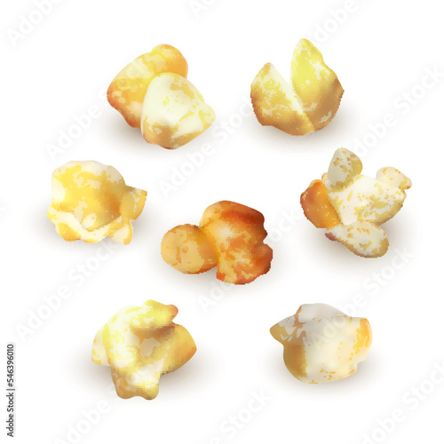 Popcorn set isolated on white background, vector EPS 10 illustration
