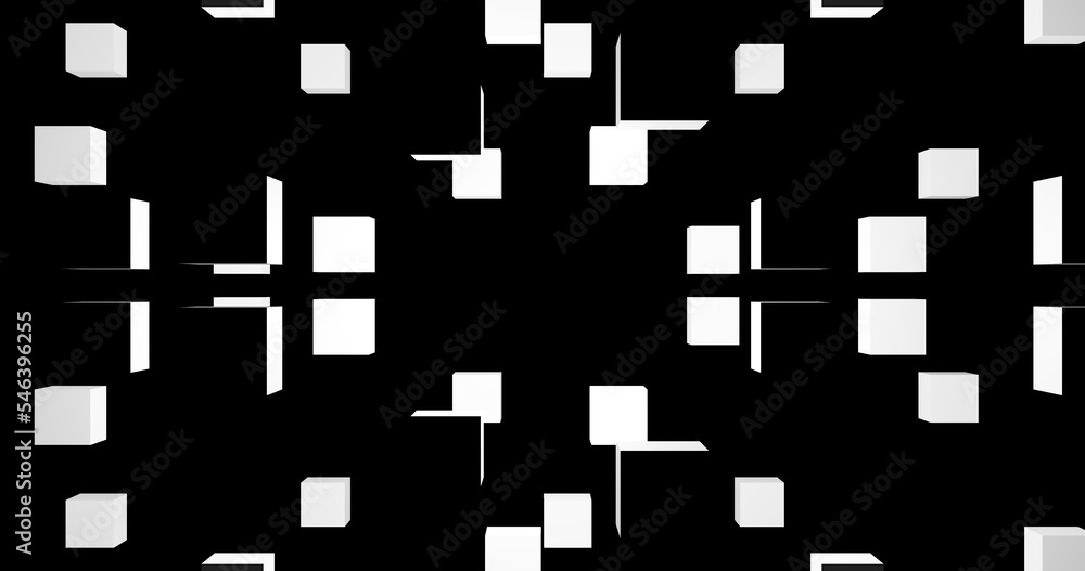 Render with minimalistic black and white cubes Render with minimalistic black and white cubes