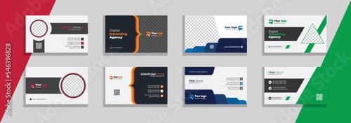 Corporate business card template with 4 concept design